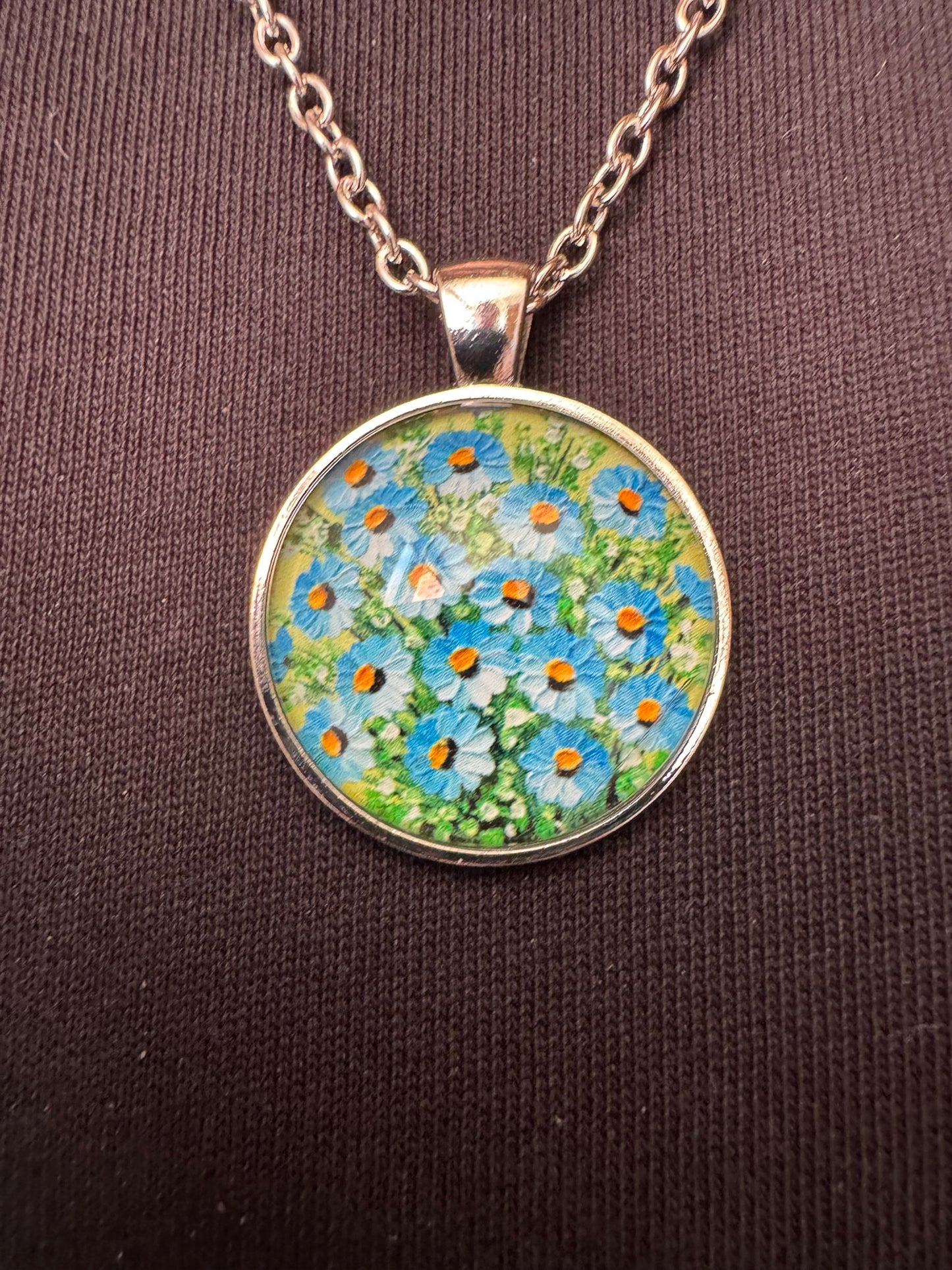 Forget-me-not Pendant and Chain - Ideal gift for Funerals and Dementia awareness